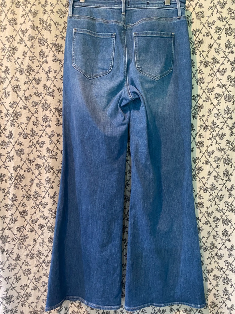 NYDJ Medium Blue Wide-Leg Flared Jeans - Picture 2 of 4